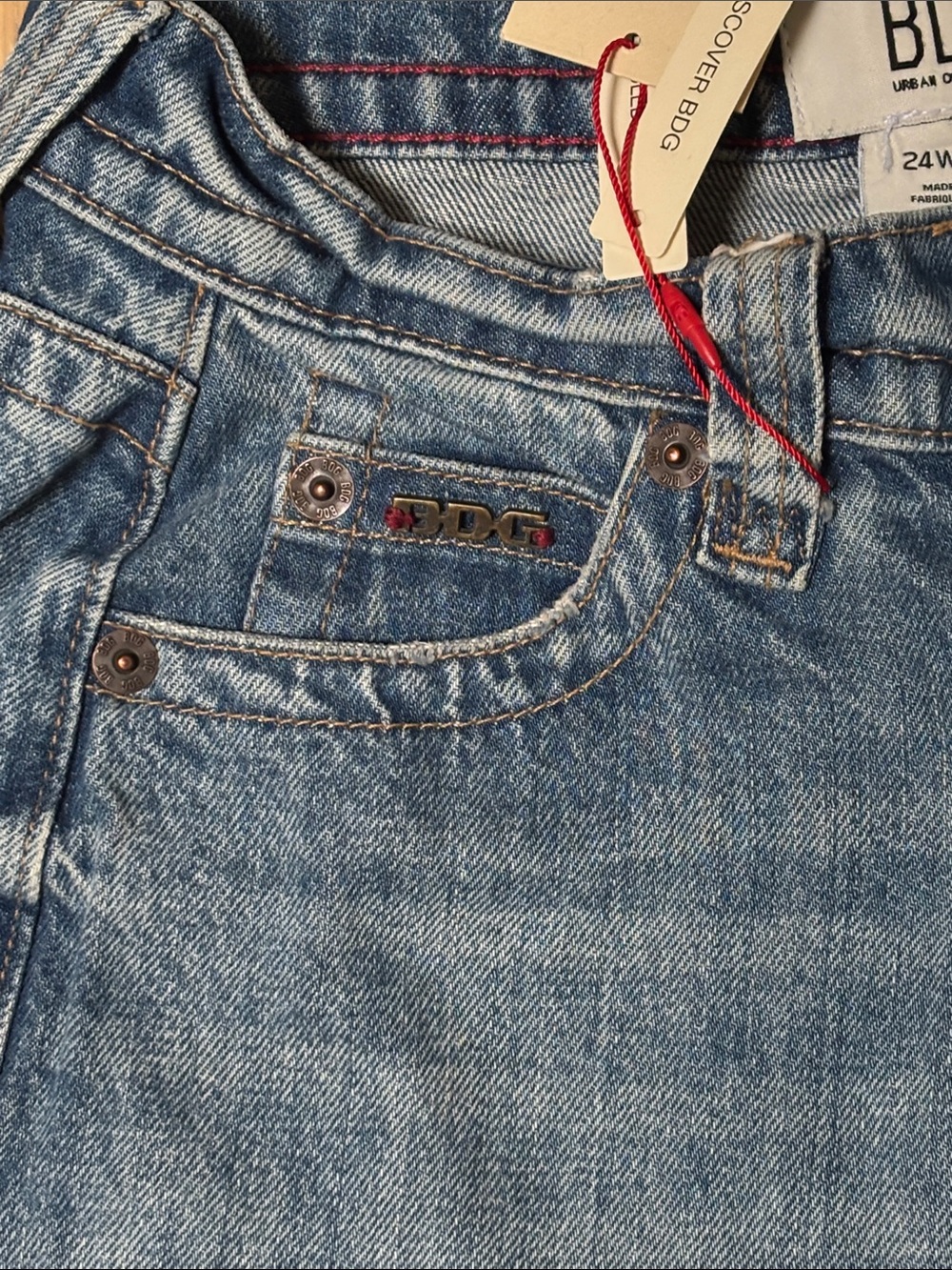 BDG Size 24 Women's Straight Leg Jeans in Medium Blue Wash - Picture 2 of 10